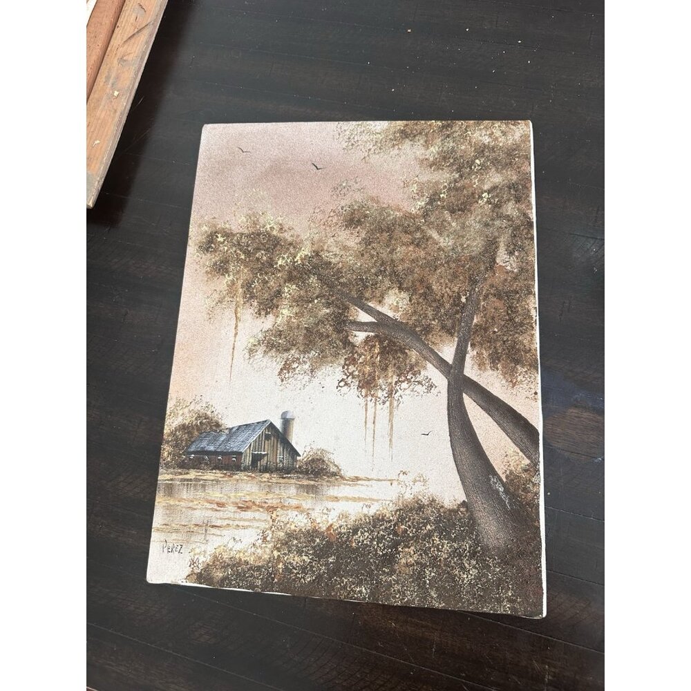 C. Lewis Perez Original 3D Textured Oil Painting Signed   16x12